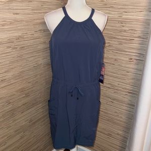 Kyodan outdoor collection hiking active dress blue shelf bra pockets new large!